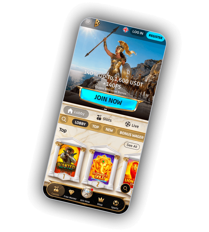 Betmica casino lobby with the welcome offer and the game shelves